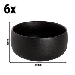 (6 kpl) tarjoilukulho - Universe - posliini - 450 ml - pyöreä - Ø 110 mm - pinoutuva, konepesunkestävä, mikroaaltouunin ja uunin kestävä, ammattikäyttöön - musta