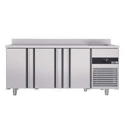 Koelwerkbank PREMIUM - 1900x700mm - met 3 deuren, 1 spoelbakk rechts & achterwand