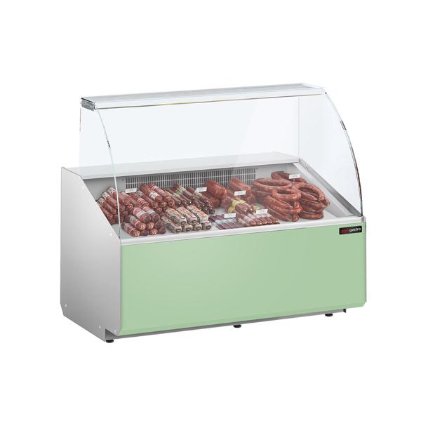 Koeltoonbank - 1256x979mm - 262 liter - front hellgroen - rechte ruit - met 2 deuren