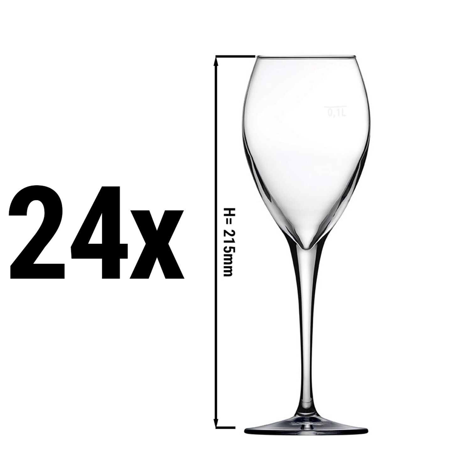 (24 Pièces) Verre à Vin Rouge - PERCEPTION - 260 ml - Jaugé à 100 ml