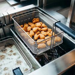 Gazlı Çiftli Fritöz - 8+8L - 13,2kW - Termostatik kontrollü - Yağ boşaltma musluklu - Stand dahil