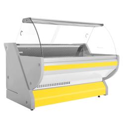 Kühl-/ Fleischtheke - 2000mm - Gelb - mit Fleischlicht & beleuchteter Frontblende