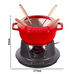 STAUB | SPECIALITIES - Fondue készlet - Ø 160mm - Öntöttvas - Cseresznyepiros