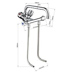 Mitigeur monotrou - avec 2 tubes sous-évier & 1 bec pivotant