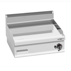 Grill pe gaz pentru prăjit - neted, din crom dur (8 kW)