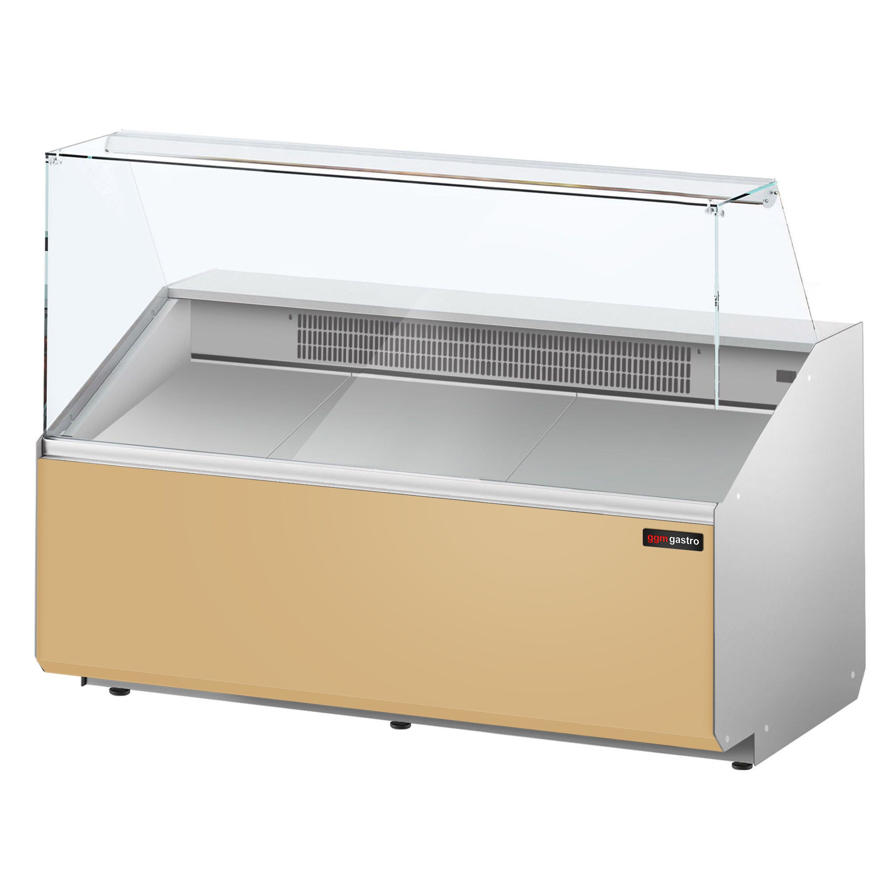 Comptoir vitrine réfrigérée - 1568x979mm - +2/+6°C - 324L - Façade beige RAL1015