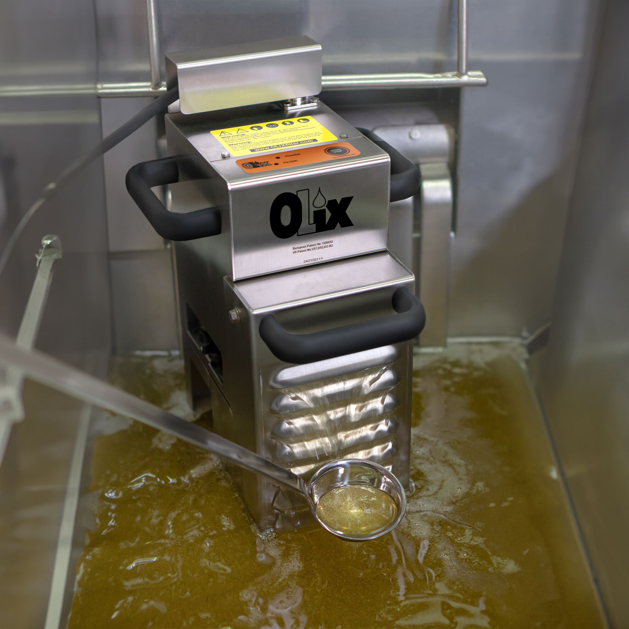 OLIX | Filtre à huile de friture portable M - 60 litres/minute - pour max. 20 litres de friteuses