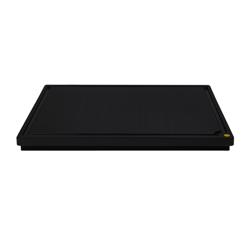 Tagliere professionale in polietilene (HDPE) - 400x305mm - Spessore: 20mm - Conforme HACCP - Nero - con scanalatura raccogli succo