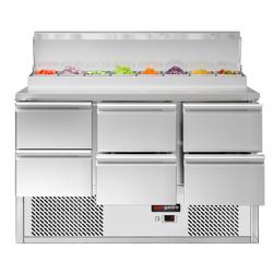 Mini voorbereidingstafel ECO - 1368mm - 6 laden - voor 8x GN 1/6