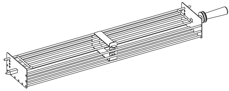 Platte mand - 800x100x50mm - 5 kippen - met handvaten