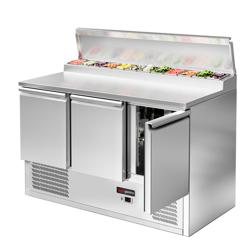 Saladette / mesa de preparação ECO - 1,37 x 0,7 m - com 3 portas
