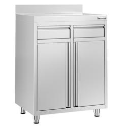 خزانة عمل - لماكينة القهوة - مقاس 800×600 مم - 2 أدراج و2 أبواب ومسند علوي