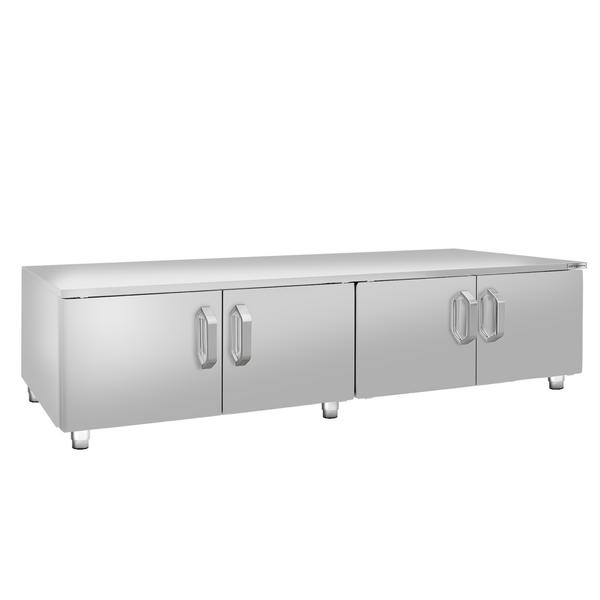 Stainless steel base unit - 1600mm - 4 doors