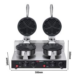 Waffeleisen - Doppelt - Manuell - 2,6 kW - Form: Herzform