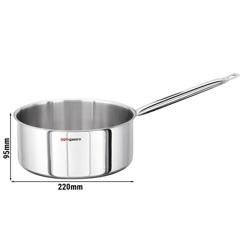 Casseruola 1 manico professionale - Acciaio inox 18/10 - 3,6L - 236x435x95mm - per induzione - compatibile con gas, vetroceramica, elettrico