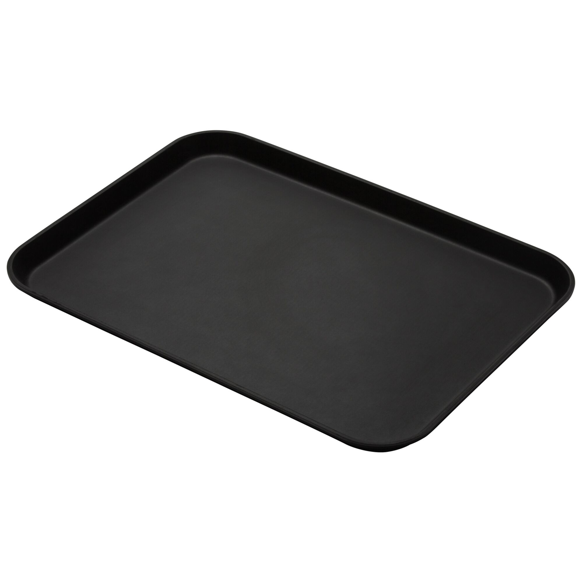 (6 pieces) CAMBRO | CAMTREAD® Non‑Slip Serving Tray – Black Fibreglass – Rectangular 650 x 450 mm – 27 mm high