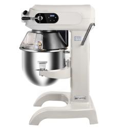 Impastatrice planetaria - da banco - 20L - 1,1kW - 3 utensili in dotazione (gancio, spatola, frusta) - 3 velocità - monofase - con display digitale e illuminazione LED - Hellelfenbein