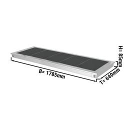 Beépíthető Melegentartó lap - rozsdamentes acél - 1785 mm - 5x GN 1/1 - 2,25 kW