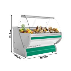 Kühl-/ Fleischtheke - 1500mm - Grün - mit Fleischlicht & beleuchteter Frontblende