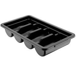 Cutlery Tray - 293x526mm - Height: 97mm - Polypropylene (PP) - with 4 compartments - Black
