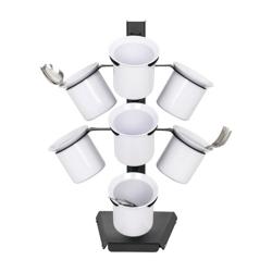 Suport tacâmuri BLACK LINE - cu 7 compartimente - Ø 100 mm - oțel inoxidabil, pulbere vopsită - negru