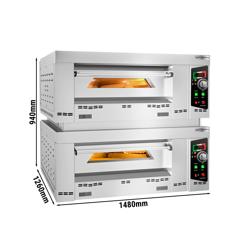 Horno a gas para pizza 9 + 9 x 34 cm