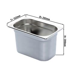 Stainless steel GN container 1/4 - Height: 200mm