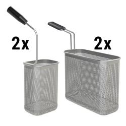 Pastamanden-set - 2x 1/3 & 2x 1/6 - RVS | hittebestendige kunststof handgreep - voor pastakokers - passend voor ENB663P & ENB669P | 600- & 700-serie