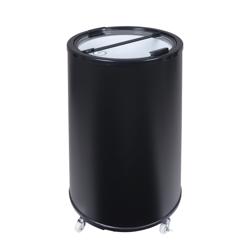 GASTRO-COOL | Party-Kühler / Kühltonne - 41 Liter - Glasdeckel & Rollen - Schwarz