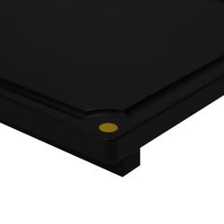 Snijplank met sapgeul - 400x305mm - Dikte: 20mm - HACCP-conform - Polyethyleen - Zwart - Vaatwasmachinebestendig