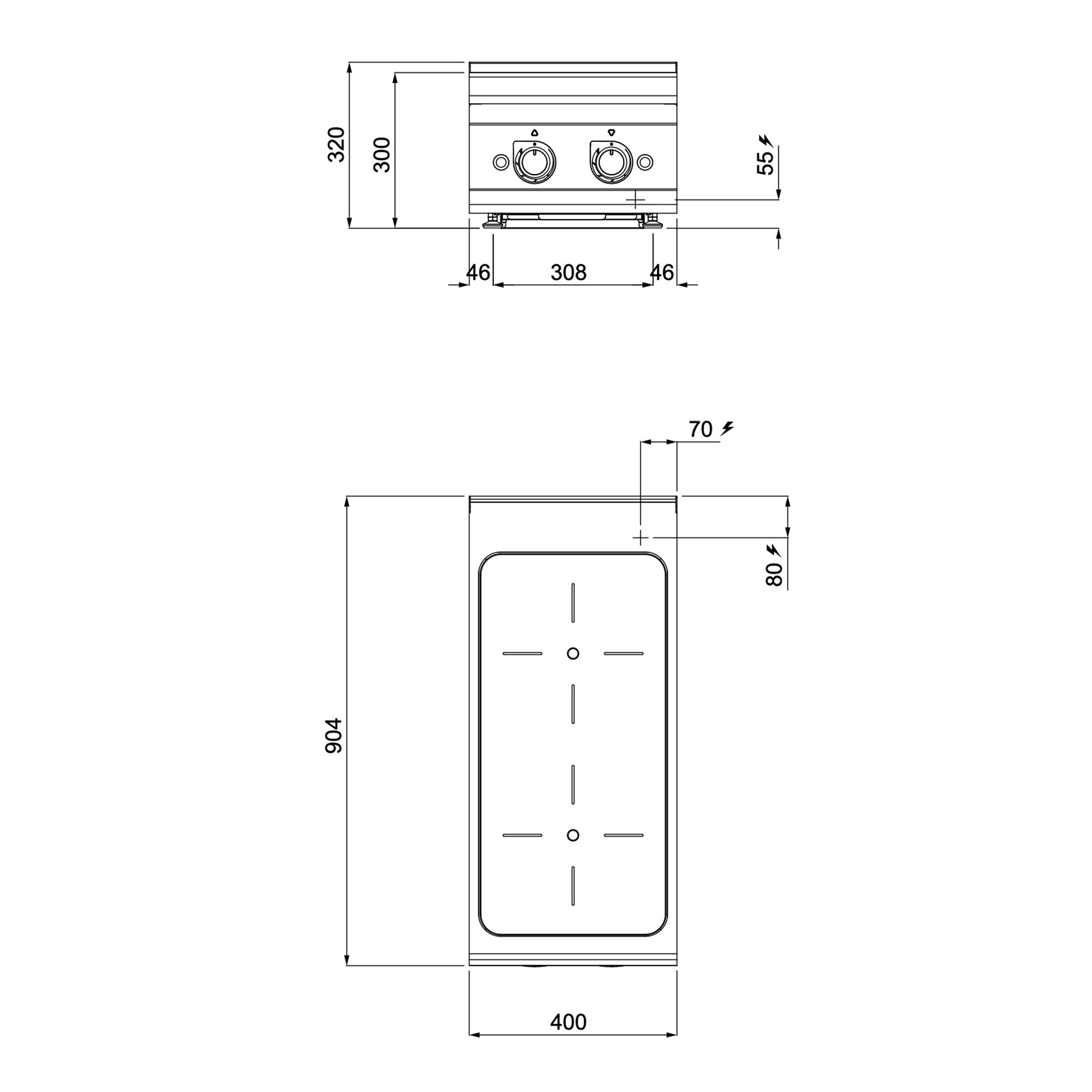 Fourneau à induction - 10kW - 2 foyers