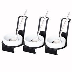 (3 pcs) Spoon Rest - Round - Stainless Steel - 140x140x145mm