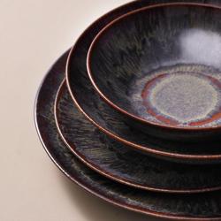 (6 قطع) VITTORIA - طبق مسطح - مسطّح - خزف حجري - Ø 210mm - بني