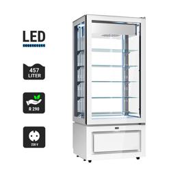 Vriesvitrine - 457 liter - 805mm - 1 glazen deur - met 5 glazen plateaus - wit