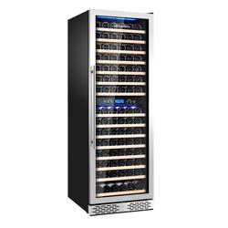 Cave à vin professionnelle - Cadre inox - Porte vitrée - 2 zones - 450L - max. 160 bouteilles