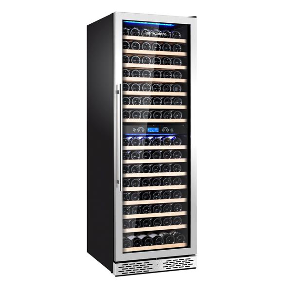 Chłodziarka na wino ze stali nierdzewnej - 2 strefy temperatury - 450L - maks. 160 butelek