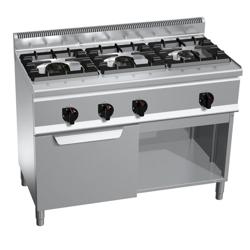 Gasfornuis - Lorenzo 600 - 1200x600mm - 34,5 kW - 3 pits - incl. gas statische oven - 3,5 kW