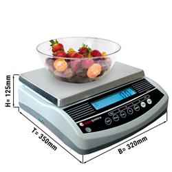ميزان مطبخ رقمي - سعة حتى 6 kg - بدقة 2 g - منصة 300x235mm - منصة ستانلس ستيل