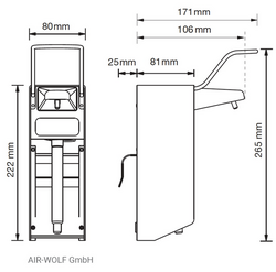 AIR-WOLF | Wandzeepdispenser met bedieningshendel - 500 ml - roestvrij staal