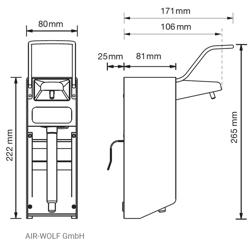 AIR-WOLF | Distributeur de savon mural avec levier de commande - 500 ml - Acier inoxydable