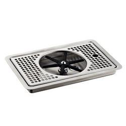 Inlet glass shower with grille cover	