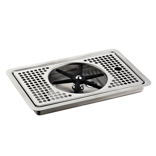 Rince-verres à encastrer avec grille de protection – à pression – arrêt automatique de l’eau avec régulateur de jet intégré - Raccord 1/2"