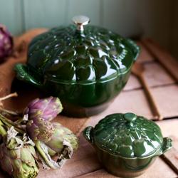 STAUB | Artichoke Cocotte Enamelled Cast Iron Casserole Dish – Ø 220 mm – Basil Green