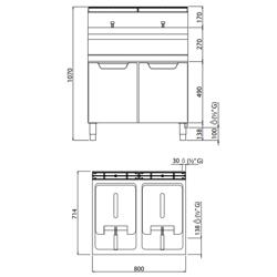 Fritadeira industrial a gás 15+15 litros (25,4 kW)