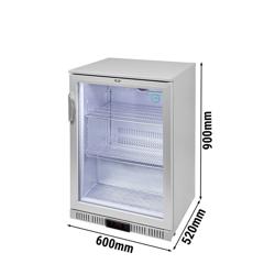 GASTRO-COOL | Frigorífico de bar - 600mm - 128 litros - com 1 porta de vidro - prateado