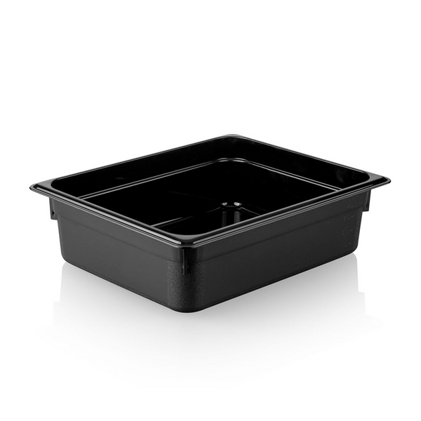 Recipiente GN em policarbonato 1/2 - preto - profundidade 100 mm