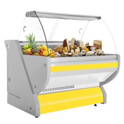 Kühl-/ Fleischtheke - 1000mm - Gelb - mit Fleischlicht & beleuchteter Frontblende