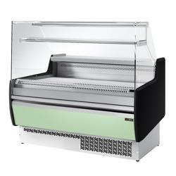 Comptoir vitrine réfrigérée - 1310x953mm - +0/+6°C - 2 portes - 1 étagère - Façade vert clair