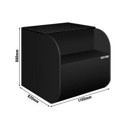 Checkout Counter KUVA - 1100mm - Black front panel - Black granite worktop