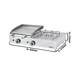 Gasbakplaat - 6,3kW - Glad - Bakoppervlak: 383x395mm
